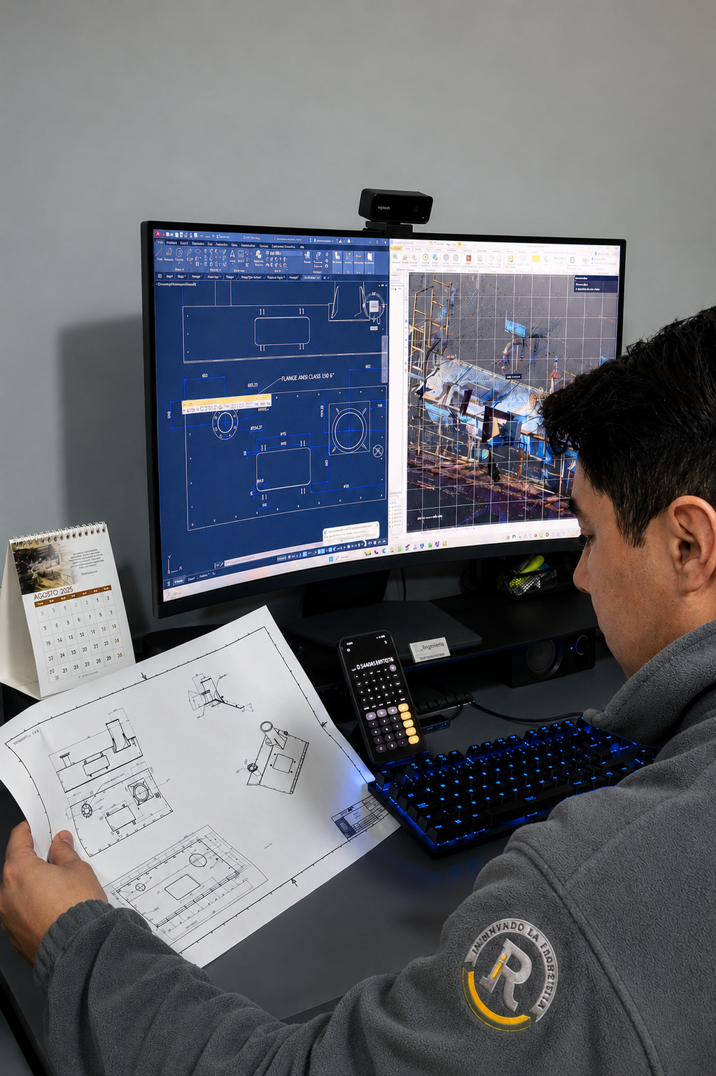 Soldador de R Ingeniería fabricando un componente a medida
